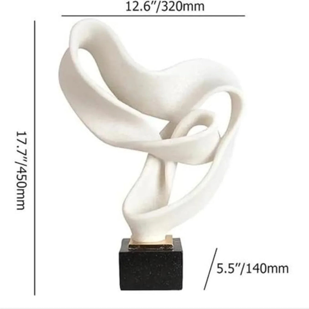 Modern Abstract Ribbon Sculpture – Luxury Resin Home Decor Ornament