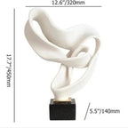 Modern Abstract Ribbon Sculpture – Luxury Resin Home Decor Ornament