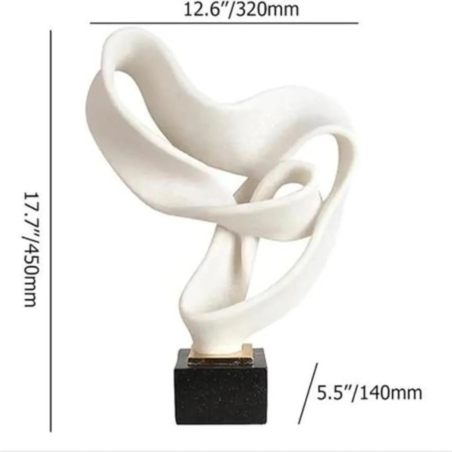 Modern Abstract Ribbon Sculpture – Luxury Resin Home Decor Ornament