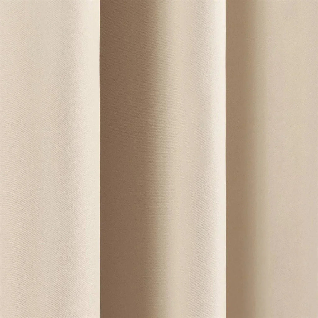 52 x 54 inch Solid Beige Cream Thermal Blackout Curtain Panels - Set of 2