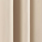 52 x 54 inch Solid Beige Cream Thermal Blackout Curtain Panels - Set of 2