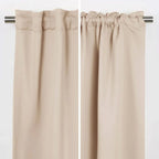 52 x 84 inch Solid Beige Cream Thermal Blackout Curtain Panels - Set of 2