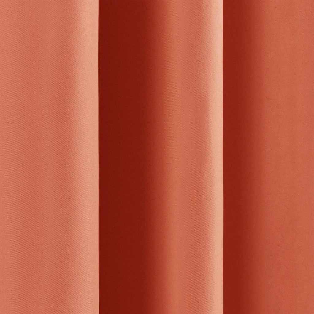 52 x 84 inch Solid Orange Apricot Thermal Blackout Curtain Panels - Set of 2