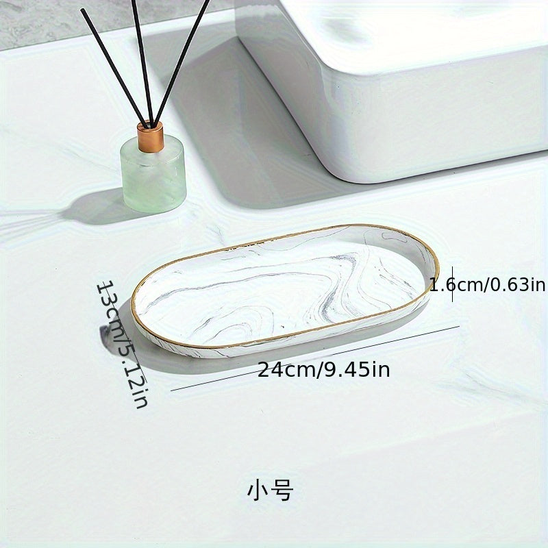 Vanity Tray - Non-Slip Marble Large