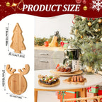 1 Set Christmas Plates, 2pcs Christmas Charcuterie Boards, Christmas Tree and Reindeer Shaped Trays, Party Plates, Wooden Snack Platters, Cute Gift, Christmas Tree Platter for Christmas Parties, Christmas, Party Gatherings House Of Avana