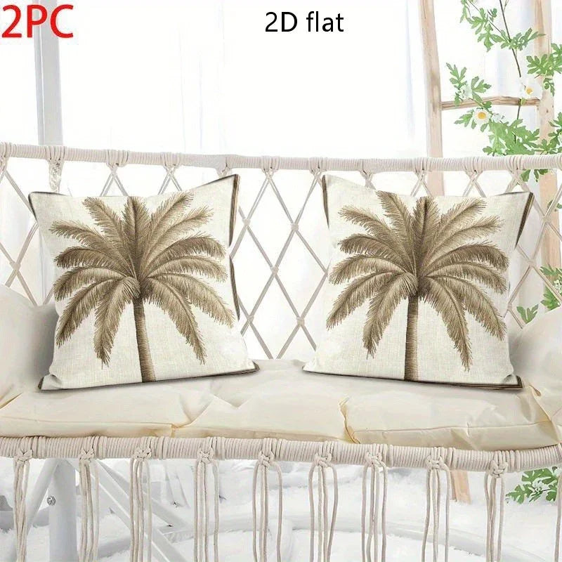 Pillow Covers - Zipper Cotton Beige Brown