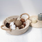 [Rustic Wooden Decorative Bowl] Rustic 11.2 Inch Paulownia Wood Decorative Bowl - Dough Bowl with Rope Handle - Natural Table Centerpieces Bowl for Home Boho Decor House Of Avana