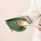 Spoon Rest - Non-Slip Ceramic Leaf