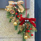 Christmas Bell Ornament, Velvet Bow with Pinecone Accent, Hanging Decoration for Trees and Scenes, Three Colors House Of Avana