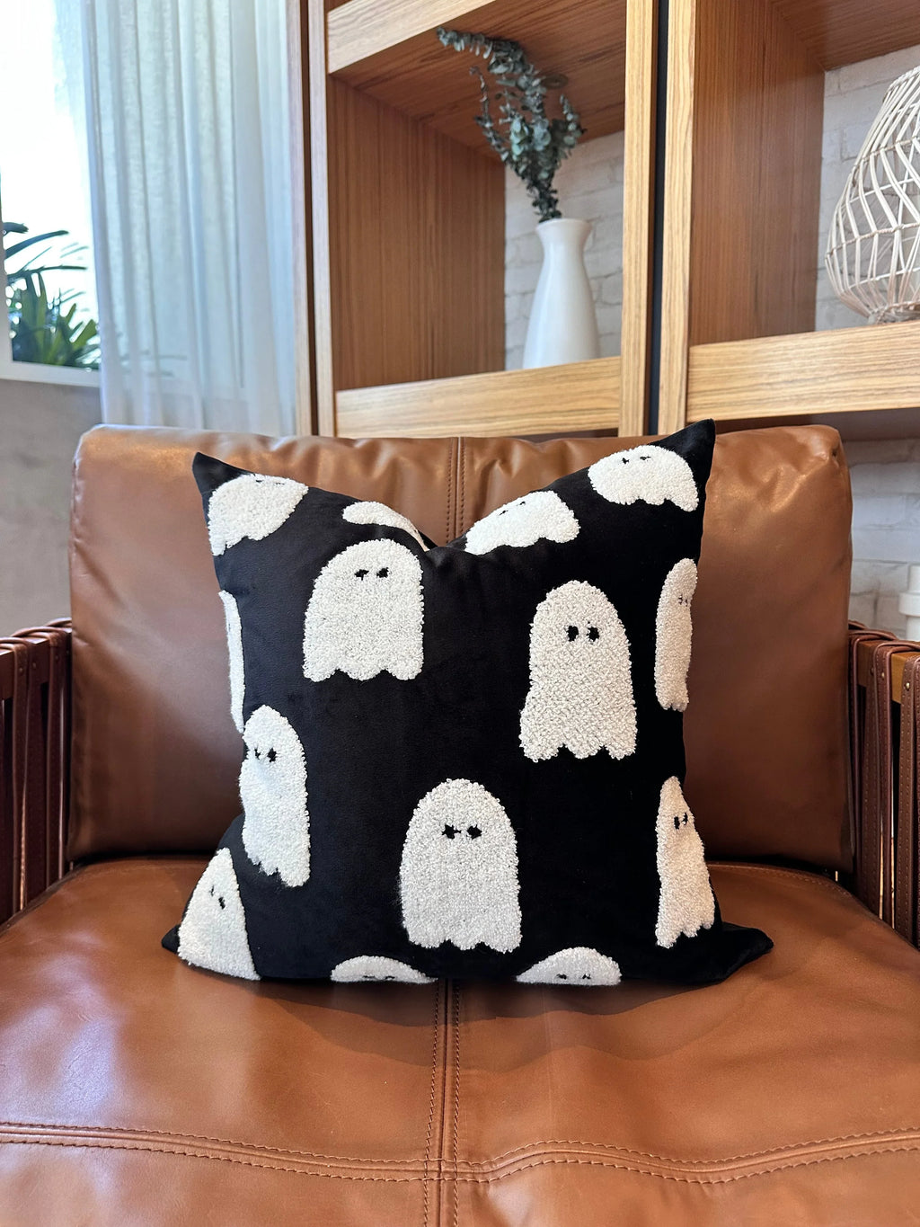 Black Ghost Pillow Cover Busa Designs