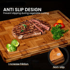 [Kikcoin Brand Chopping Board] 2pcs Kikcoin Brand Chopping Board - Five-layer Thickening, Deep Juice Groove, Parquet Craftsmanship, Exquisite Design, The Best Gift For Family, Friends, Mother's Day. Easter. Ramadan. Memorial House Of Avana