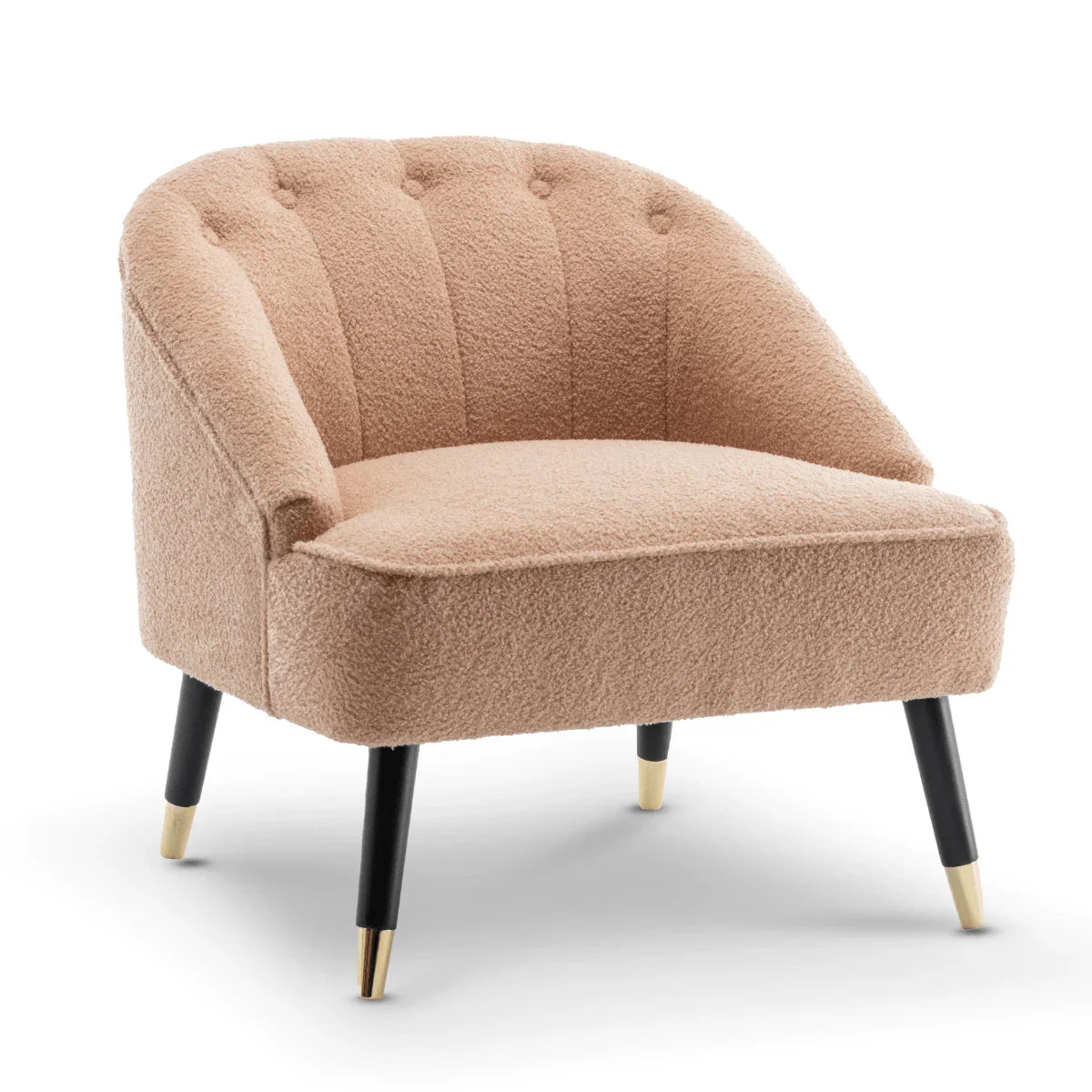 Teddy Boucle Fabric Light Brown Kensington Accent Chair House Of Avana