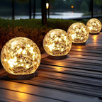1/2/4 Sets Of Garden Solar Lights, Cracked Glass Bulb LED Outdoor Decorative Lights, Solar Floor Lights, Garden Landscape Lawn Lights, IP44 Waterproof And Durable, Suitable For Courtyards, Lawns And Gardens And Universal Holi House Of Avana