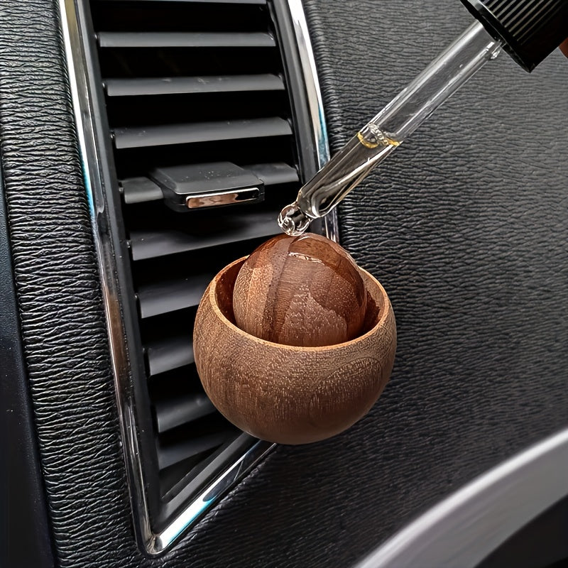 1pc Natural Wood Car Air Freshener Diffuser with Manual Operation - Real Wood (Cherry/Beech/Birch/Maple) All--One Refillable Design, No Chemicals, Compatible with Car Ventilation Systems, Elegant & Durable Air Purifier for Ve House Of Avana
