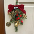 Christmas Bell Ornament, Velvet Bow with Pinecone Accent, Hanging Decoration for Trees and Scenes, Three Colors House Of Avana