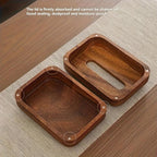 Handmade Bamboo Tissue Box Cover with Vintage Design - Solid Wood Storage Holder for Home Decor, Jewelry & Office Supplies, Decorative Storage Box, Natural Wood Finish House Of Avana