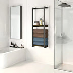 1pc French Country Style Wall-Mounted Storage Rack - Metal Towel and Bathroom Organizer with Multiple Shelves, Ideal for Living Rooms, Bathrooms, Hotels, and Homestays, Towel Rack for Bathroom House Of Avana