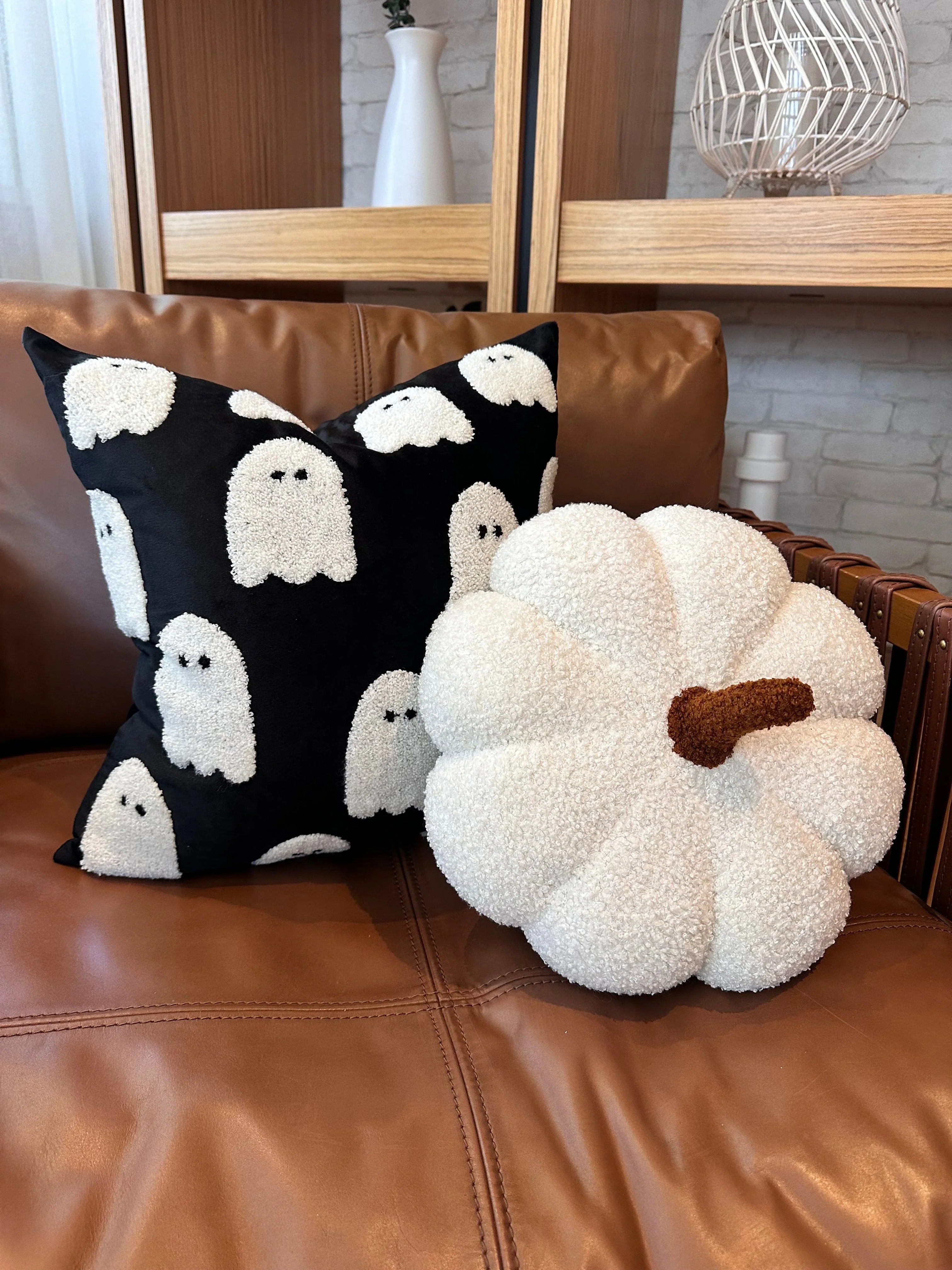 Black Ghost Pillow Cover Busa Designs