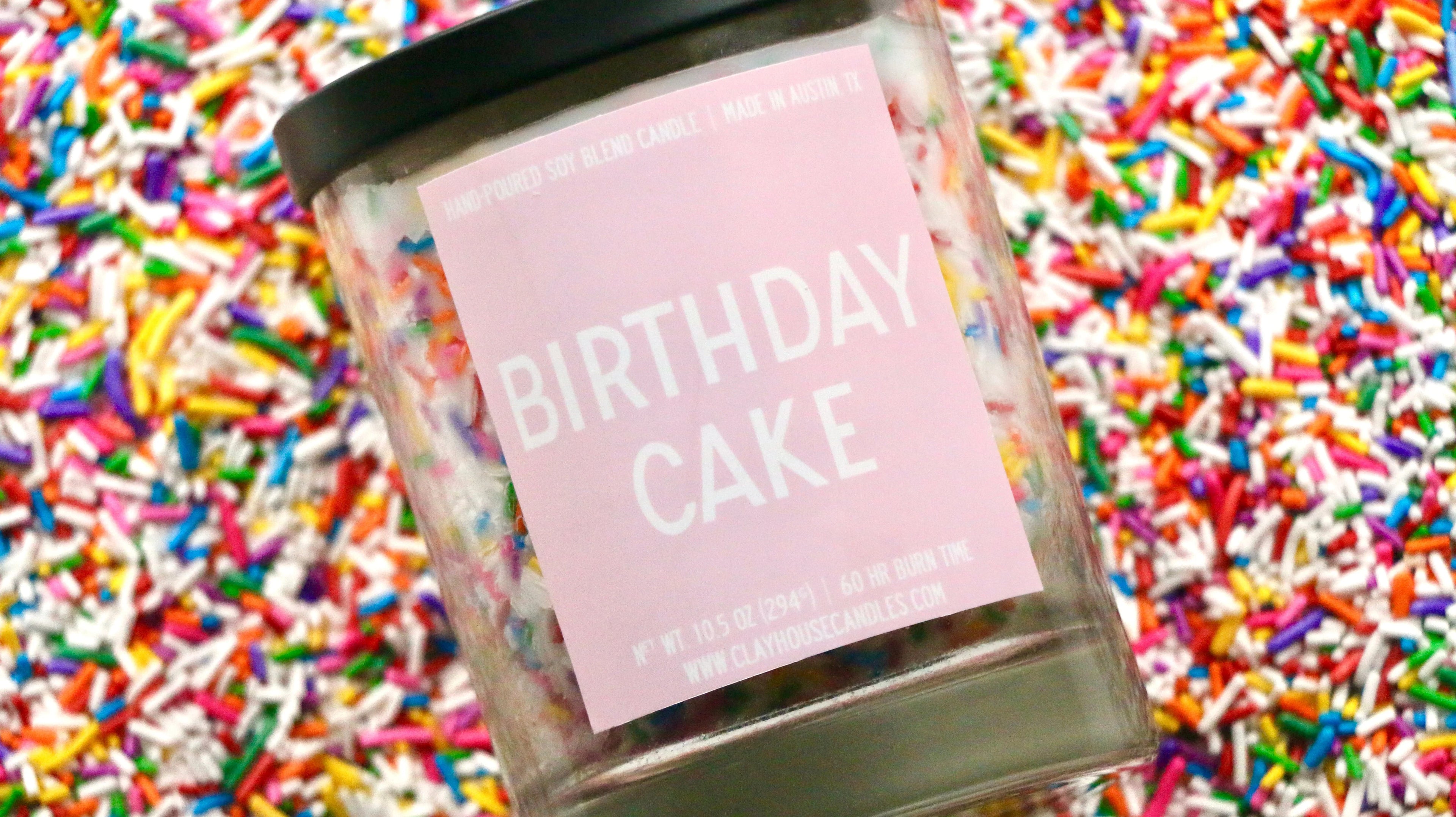 Birthday Cake Container Candle Clay House Candles