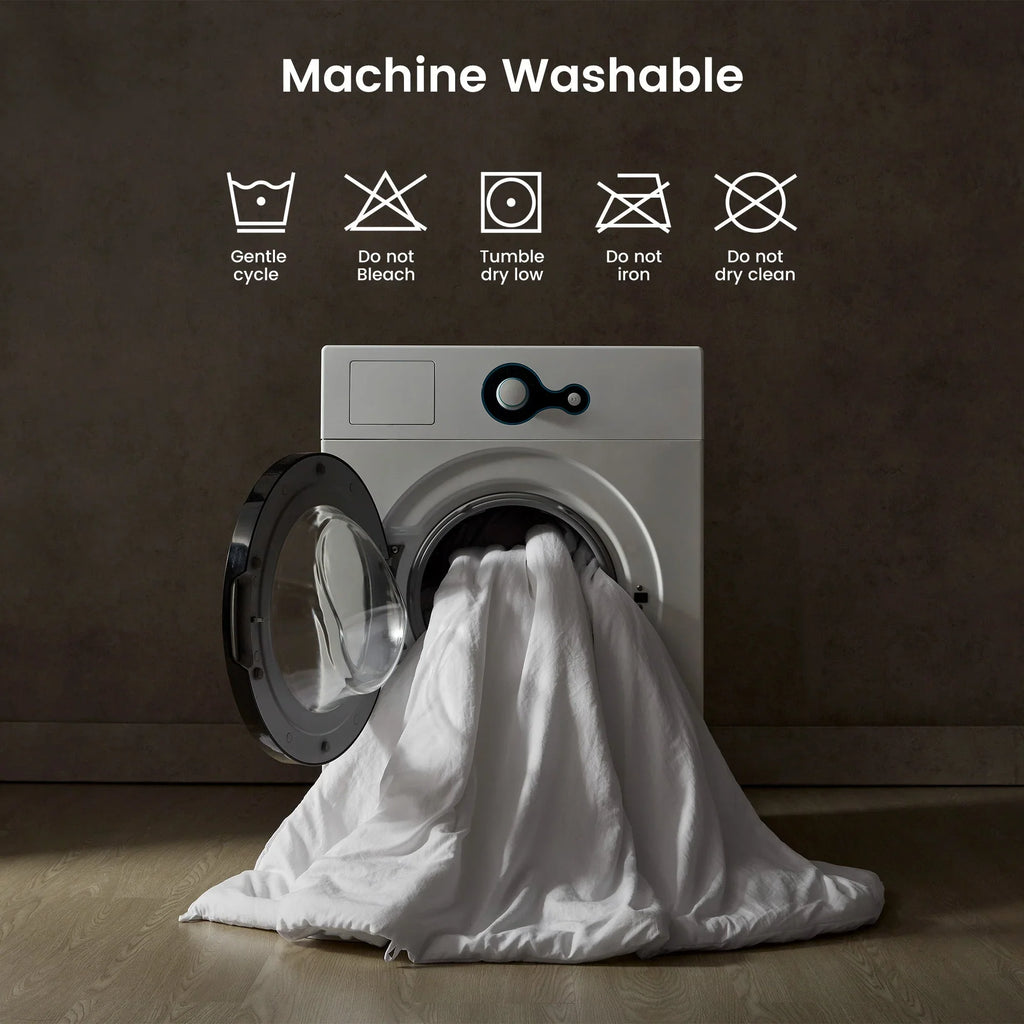 Stone Washed Duvet Cover Set - White