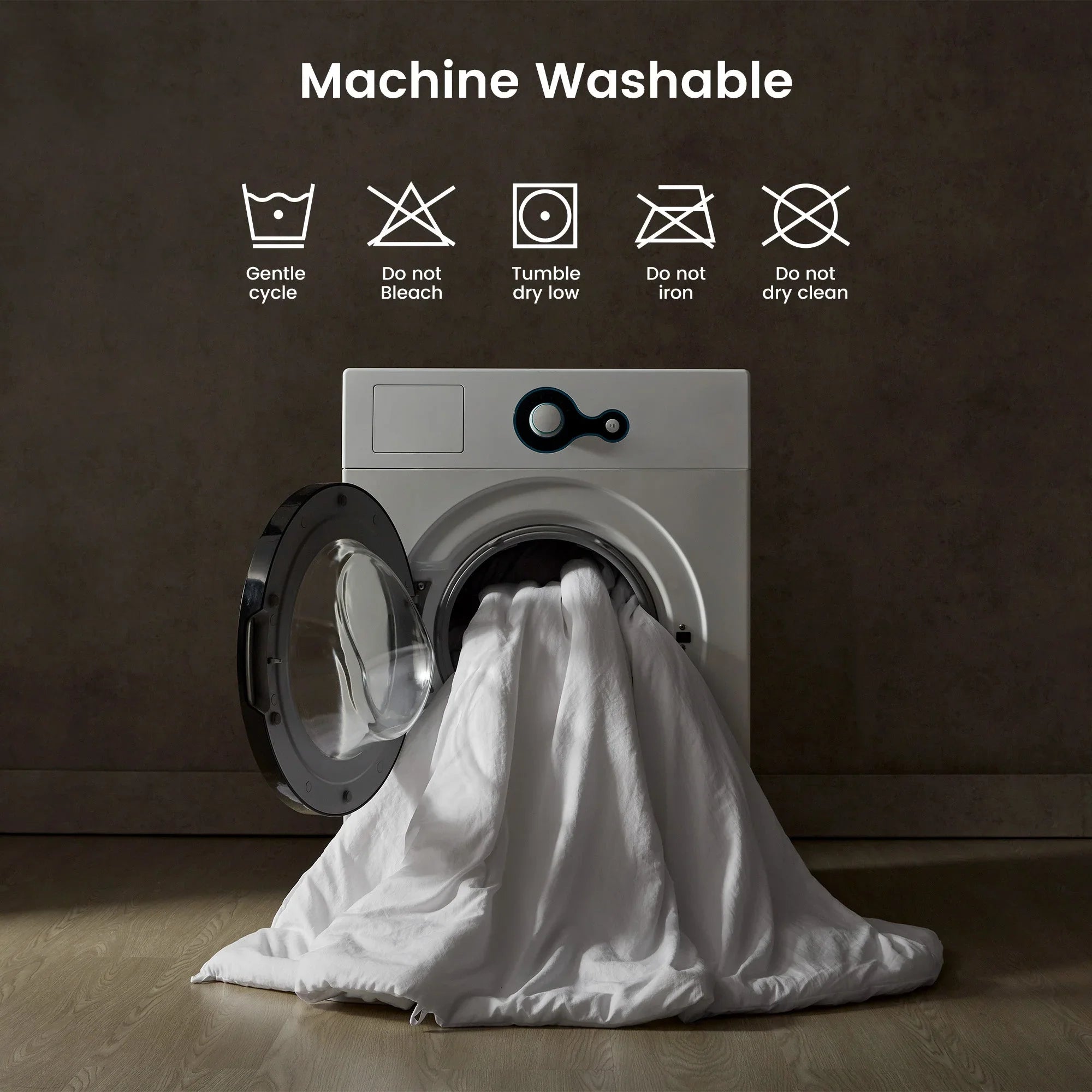 Stone Washed Duvet Cover Set - White