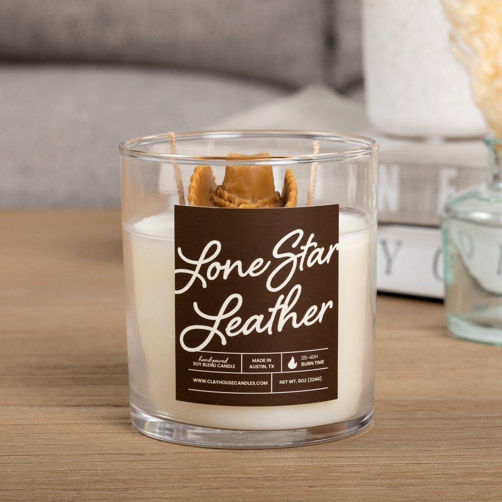 Lone Star Leather Container Candle