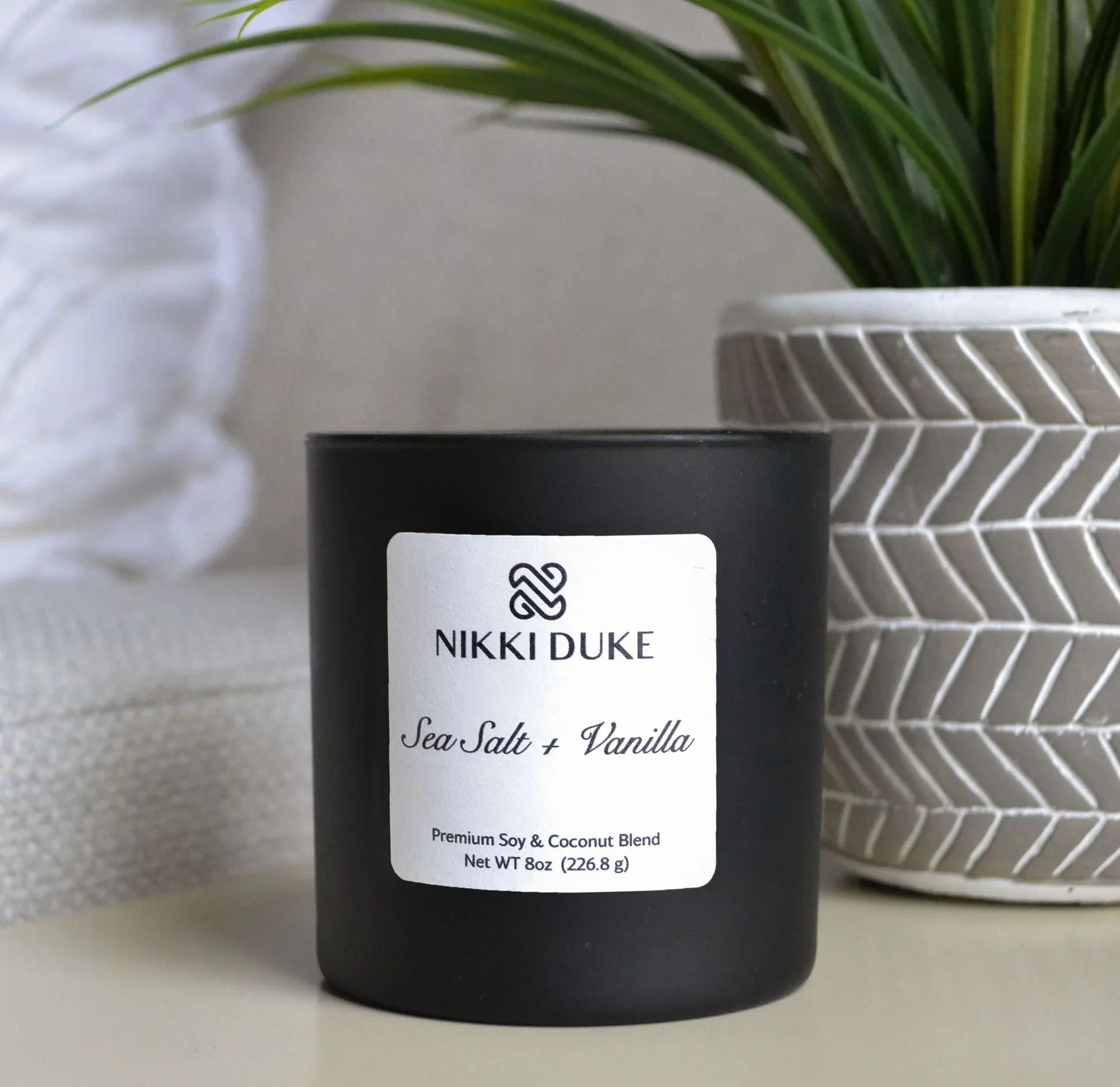 Nikki Duke Sea Salt + Vanilla 8 oz Premium Soy + Coconut Candle Nikki Duke