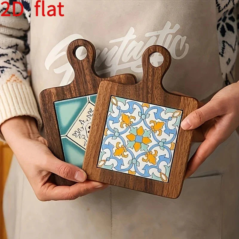 Wooden Heat-Resistant Pads - Floral Vintage