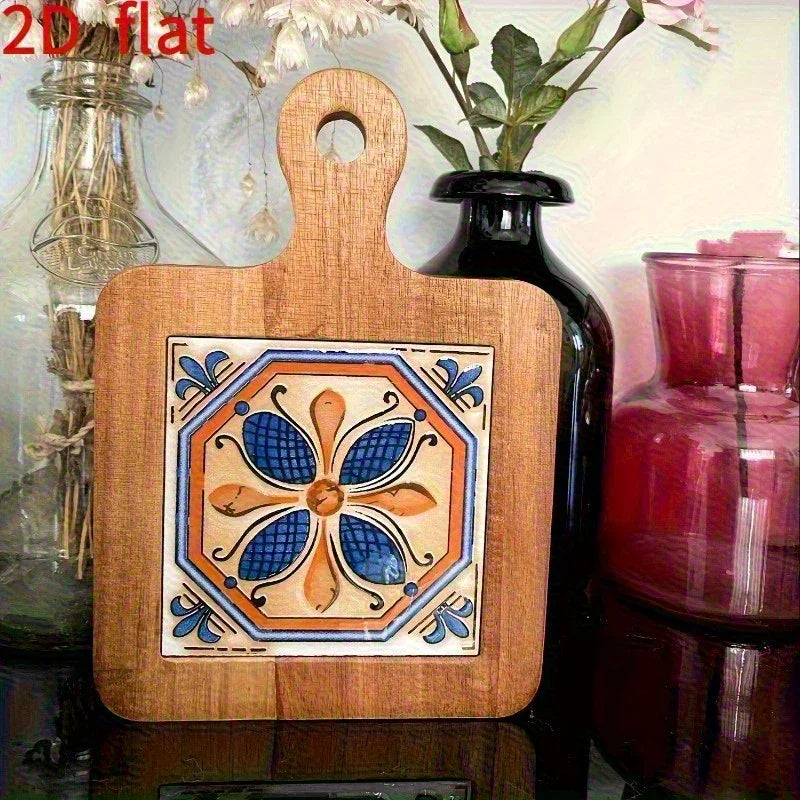 Wooden Heat-Resistant Pads - Floral Vintage