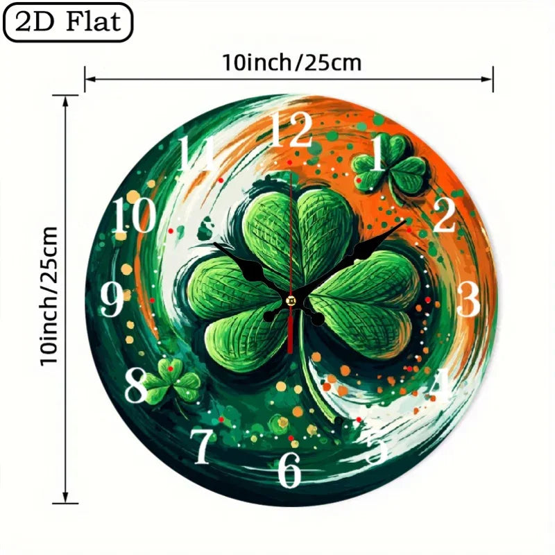 Wall Clock - Silent Wooden Round