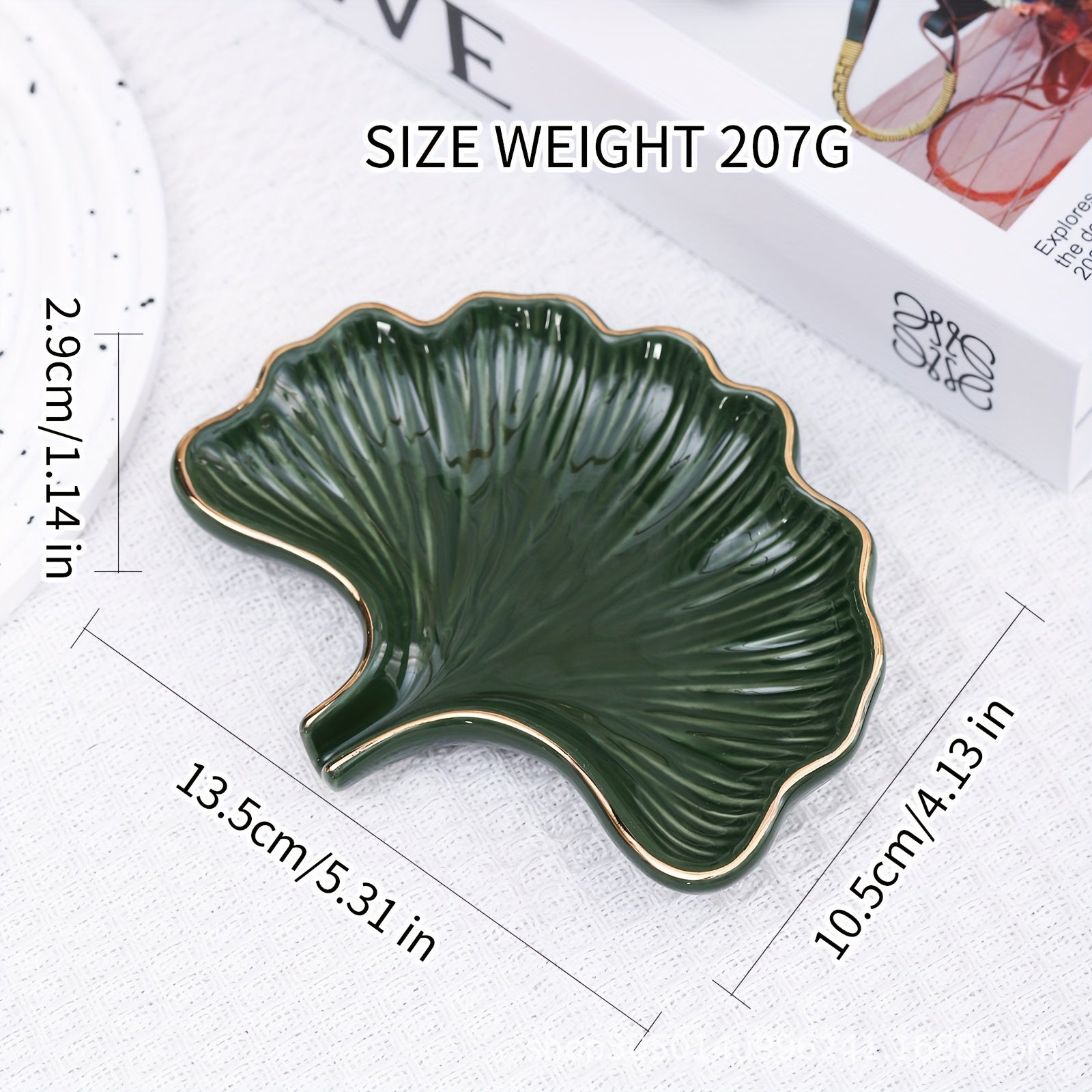 Soap Dish - Ceramic Golden Leaf