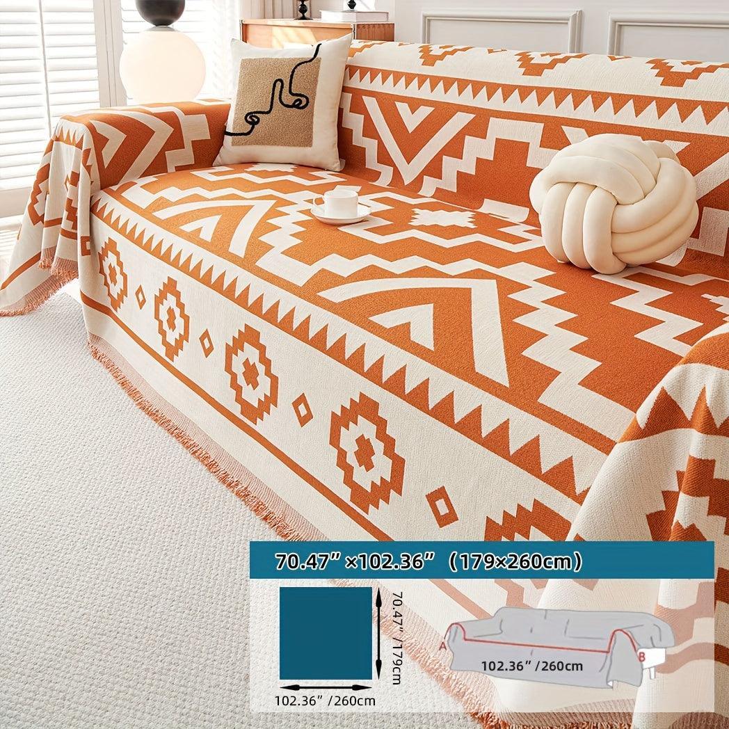 Boho-Chic All-Season Sofa Cover | Light Gray & Pet Proof Couch Cover topspet