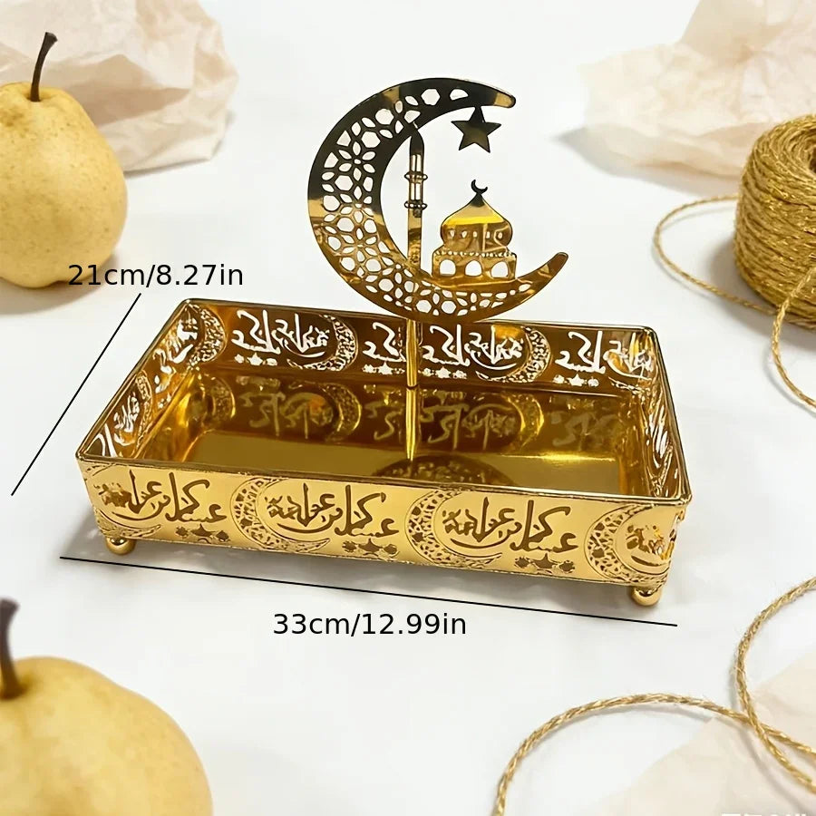 Metal Castle Storage Box - Gold Eid Centerpiece
