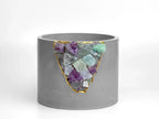6" FLUORITE GEODE PLANTER AURA 8 HOME