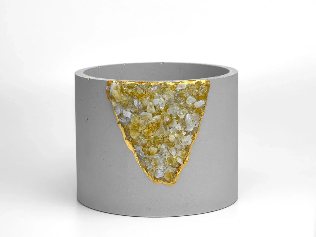 6 inch CITRINE PLANTER AURA 8 HOME