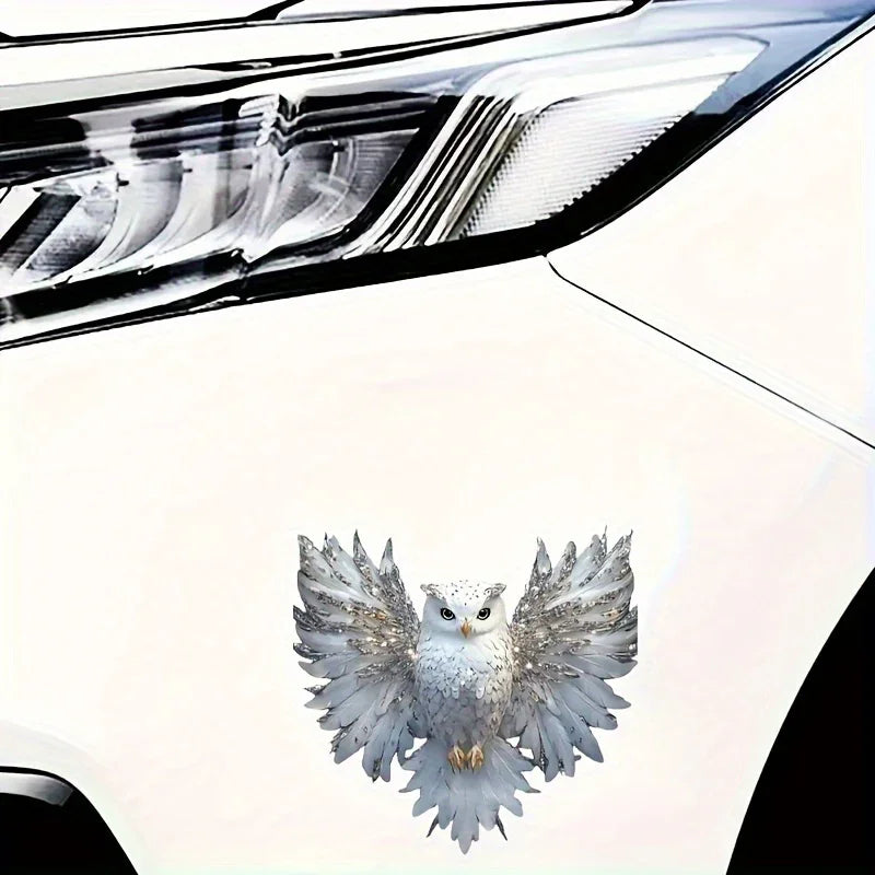 6inch Cute White Owl Vinyl Decal, Car Sticker for Laptop, Bottle, Truck, Phone, Motorcycle, Window,... - House Of Avana [[SKU:HOA-WAL-072]]
