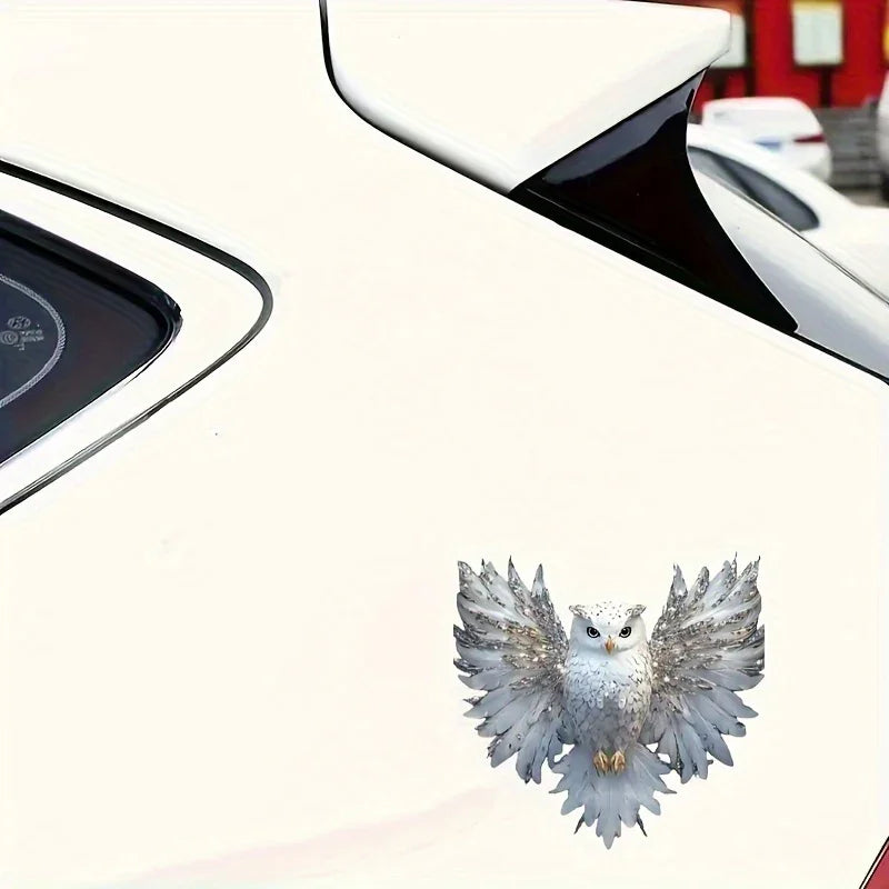 6inch Cute White Owl Vinyl Decal, Car Sticker for Laptop, Bottle, Truck, Phone, Motorcycle, Window,... - House Of Avana [[SKU:HOA-WAL-072]]