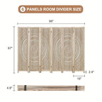 6-panel Wooden Room Divider, Privacy Screen Wooden Room Divider, Carved Room Divider Board, Free... - House Of Avana