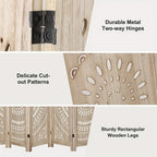 6-panel Wooden Room Divider, Privacy Screen Wooden Room Divider, Carved Room Divider Board, Free... - House Of Avana