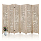 6-panel Wooden Room Divider, Privacy Screen Wooden Room Divider, Carved Room Divider Board, Free... - House Of Avana