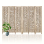 6-panel Wooden Room Divider, Privacy Screen Wooden Room Divider, Carved Room Divider Board, Free... - House Of Avana