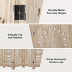 6-panel Wooden Room Divider, Privacy Screen Wooden Room Divider, Carved Room Divider Board, Free... - House Of Avana