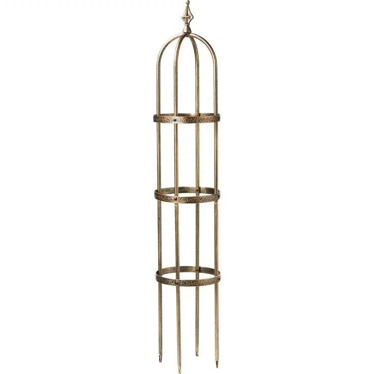 60-inch Copper Finish Steel Outdoor Garden Trellis Obelisk