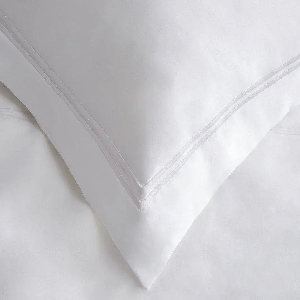 600 Thread Count Border Stripe Embroidered Duvet Set, back view - House Of Avana
