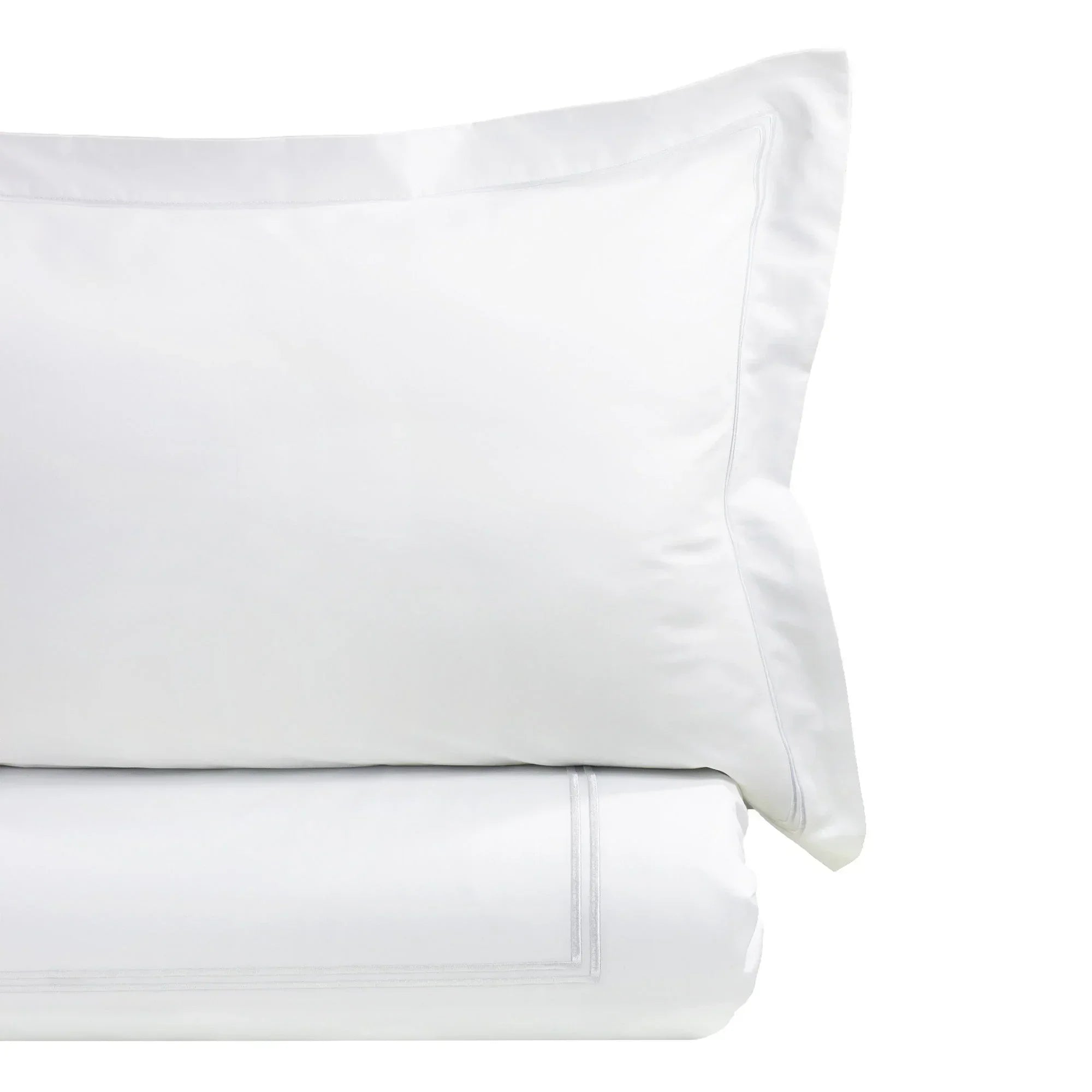600 Thread Count Border Stripe Embroidered Duvet Set, side view - House Of Avana