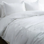 600 Thread Count Border Stripe Embroidered Duvet Set, detail shot - House Of Avana