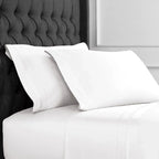 600 Thread Count Border Stripe Embroidered Sheet Set, front view - House Of Avana