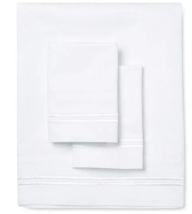 600 Thread Count Border Stripe Embroidered Sheet Set, side view - House Of Avana
