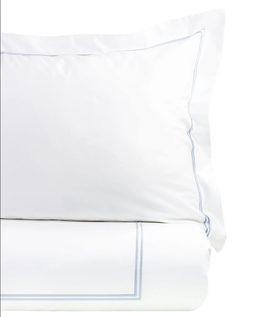 600 Thread Count Double Stripe Embroidered Duvet Set, back view - House Of Avana