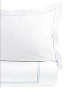 600 Thread Count Double Stripe Embroidered Duvet Set, back view - House Of Avana